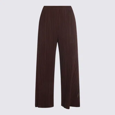 ISSEY MIYAKE PLEATS PLEASE ISSEY MIYAKE PANTALONI DARK BROWN