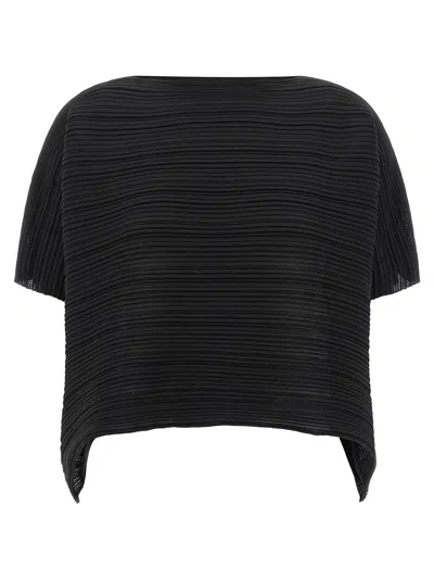 Issey Miyake Pleats Please  Paper Bounce Blouse In Black