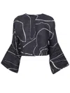 Issey Miyake Pleats Please  Pause Print Pleated Cardigan In Black