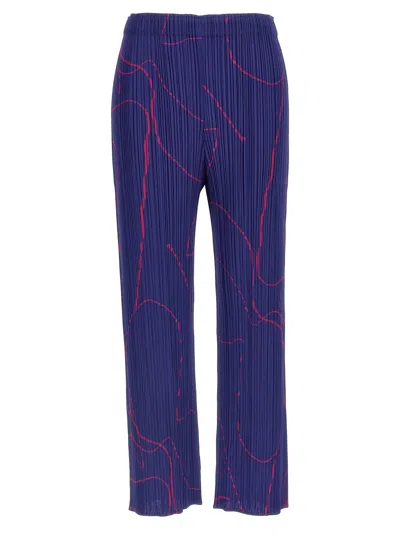 Issey Miyake Pleats Please  'pause' Pants In Blue