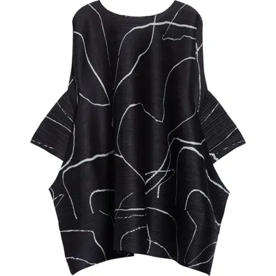 Issey Miyake Pleats Please  Pause Print Pleated Dress In Black