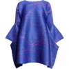 Issey Miyake Pleats Please  Pause Print Pleated Dress In Blue