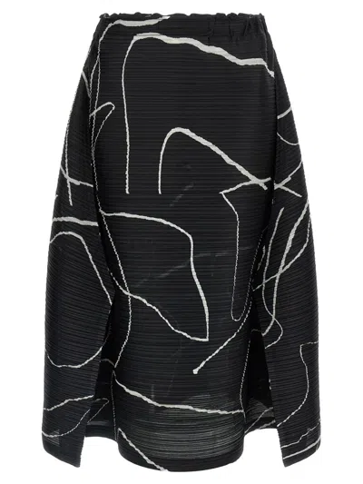 Issey Miyake Pleats Please  'pause' Skirt In Black