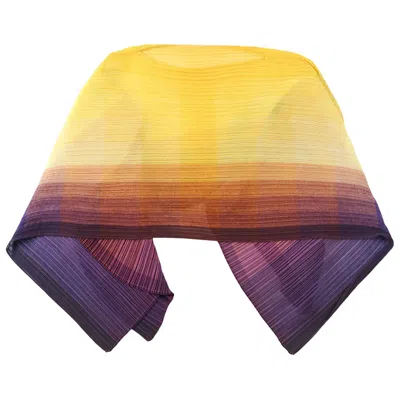 Pre-owned Issey Miyake Pleats Please  Photon Madame-t Stole 'yellow' | Women's Size Onesize