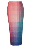 Issey Miyake Pleated Midi Skirt In Pink