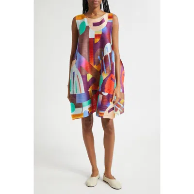 Issey Miyake Pleats Please  Playground Pleated Dress In Multi