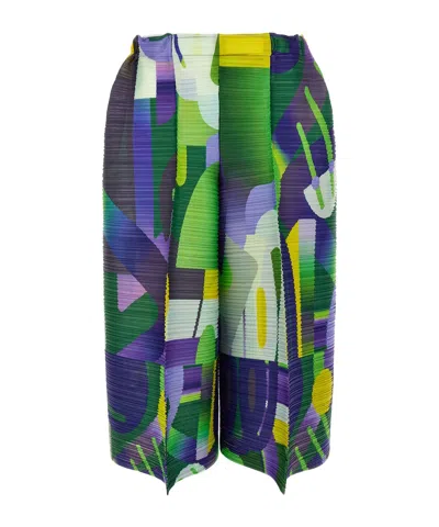 Issey Miyake Pleats Please  Playground Shorts In Multi