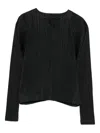 Issey Miyake Pleats Please  Pleated Cardigan In Black