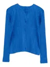Issey Miyake Pleated Button-front Jacket In Blue