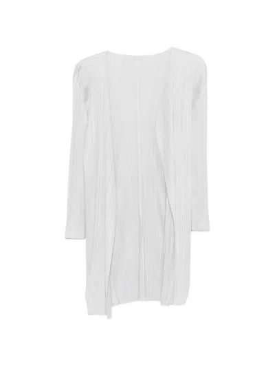 Issey Miyake Pleats Please  Pleated Cardigan In Grey