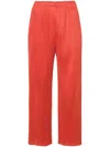 Issey Miyake Pleats Please  Pleated Cropped Trousers