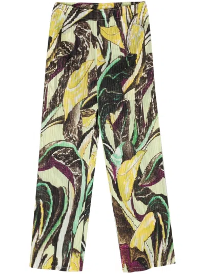 Issey Miyake Pleats Please  Pleated Cropped Trousers