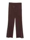 Issey Miyake Elastic Waistband Wide Leg Trousers In Brown