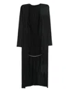 Issey Miyake Open-front Pleated Coat In Black