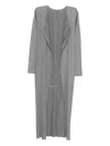 Issey Miyake Long Knitted Cardigan In Gray