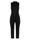 Issey Miyake Pleated Zip Jumpsuit In Black