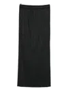 Issey Miyake Pleated Straight Skirt In Black