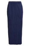 Issey Miyake Navy May Loop Bottoms Midi Skirt In Navy