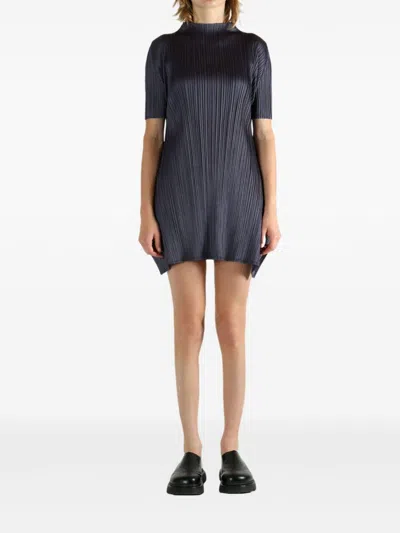 Issey Miyake Pleats Please  Pleated Midi Tunic In Green