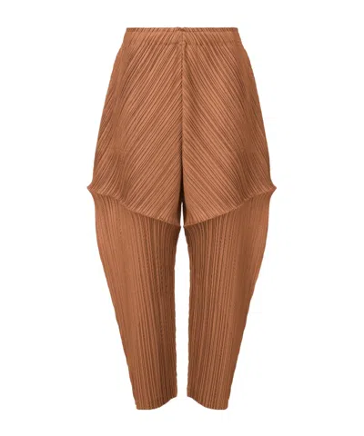Issey Miyake Pleats Please  Pleated Pants In Brown