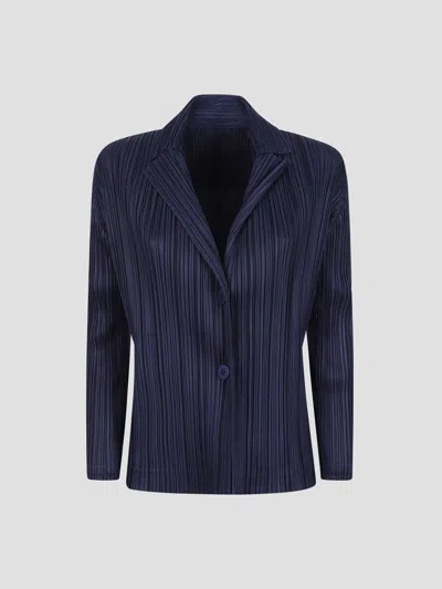 Issey Miyake Pleats Please  Pleated Polyester Jacket In 75