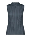 Issey Miyake Pleats Please  Pleated Sleeveless Top In Blue