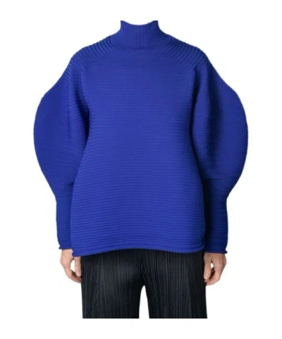 Issey Miyake Pleats Please  Pleated Top In Blue