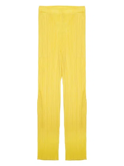 Issey Miyake Pleats Please  Pleated Top For Women - Mini Design In Yellow