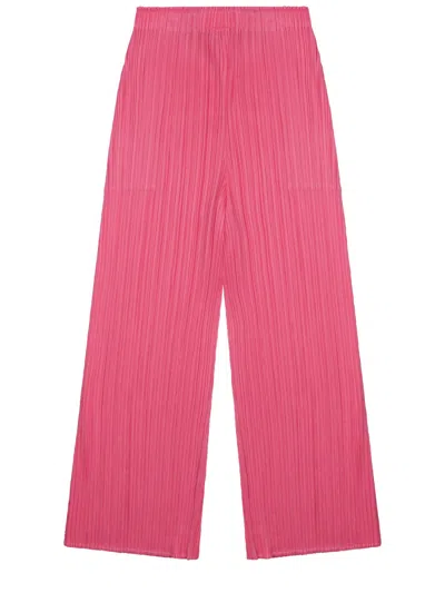 Issey Miyake Pleats Please  Pleated Trousers For Women In Pink