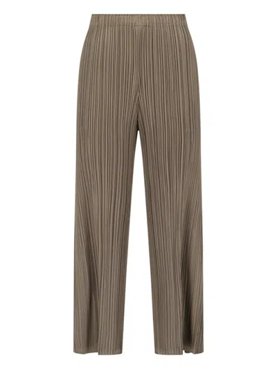 Issey Miyake Pleats Please  Pleated Wide In Brown