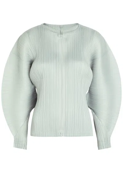 Issey Miyake Pleats Please  Pleated Zip-through Top In Blue
