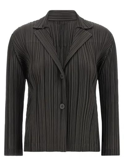 Issey Miyake Pleats Please  'pleats' Blazer In Gray