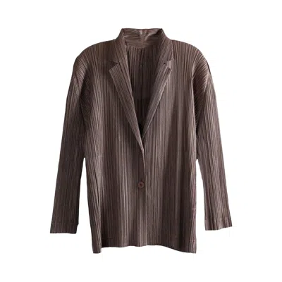Pre-owned Issey Miyake Pleats Please  Pleats Jacket 'brown' | Women's Size 3