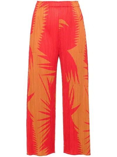 Issey Miyake Pleats Please  Printed Cropped Trousers