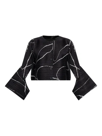 ISSEY MIYAKE PLEATS PLEASE ISSEY MIYAKE PRINTED PLEATED CARDIGAN