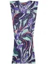 Issey Miyake Printed Pleated Midi Dress In Multi