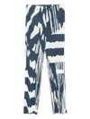 Issey Miyake Womens Grayish Navy Refraction Abstract-print Pleated Knitted Trousers In Black