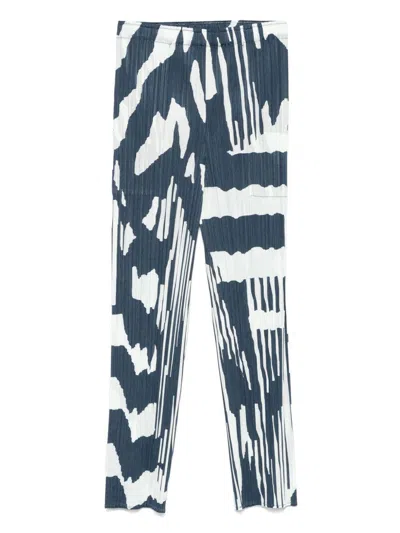 Issey Miyake Pleats Please  Printed Pleated Trousers