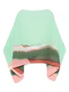 Issey Miyake Pleats Please  Printed Stole In Green