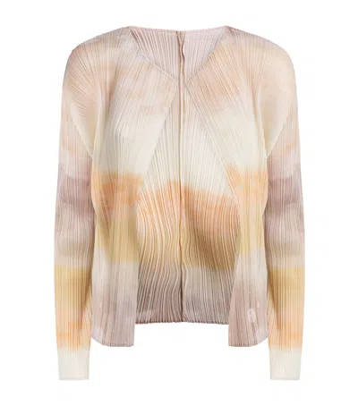 Issey Miyake Pleats Please  Sea Bubble Cardigan In White
