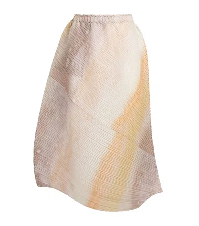 Issey Miyake Pleats Please  Sea Bubble Midi Skirt In Neutral