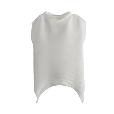 Pre-owned Issey Miyake Pleats Please  Shee Bounce Knit Shirt 'white' | Women's Size Onesize
