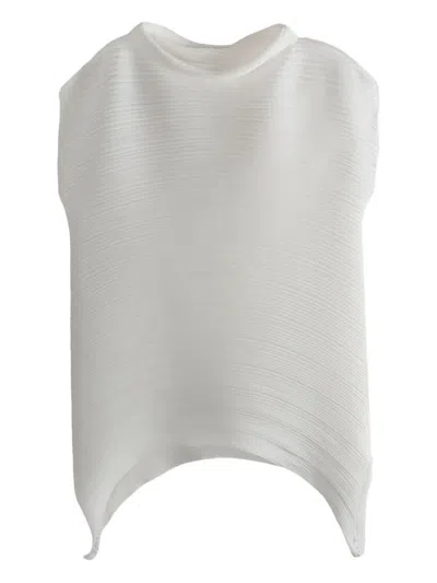 Issey Miyake Pleats Please By  Shortsleeved Shirt In White