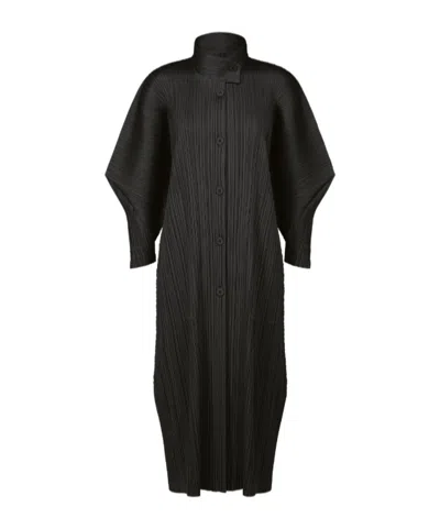 Issey Miyake Pleats Please  Skyline Coat In Black