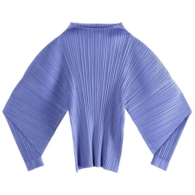 Pre-owned Issey Miyake Pleats Please  Skyline Shirt 'steel Blue' | Women's Size 3