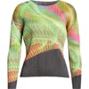 Issey Miyake Womens November Abstract-pattern Knitted Top Bright Green In Bright Green