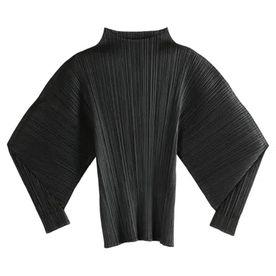 Pre-owned Issey Miyake Pleats Please  Thicker Bottoms 1 Batwing Sleeve Shirt 'black' | Women's Size 3