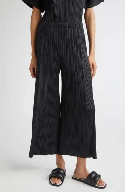 ISSEY MIYAKE PLEATS PLEASE ISSEY MIYAKE THICKER BOTTOMS 1 PLEATED CROP WIDE LEG PANTS