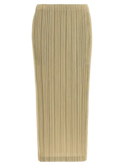 Issey Miyake Pleats Please  'thicker Bottoms 1' Skirt In Beige