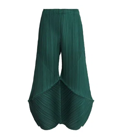 Issey Miyake Pleated Casual Trousers In Green